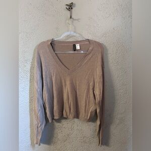 H & M  V-Neck Pullover Sweater - Taupe